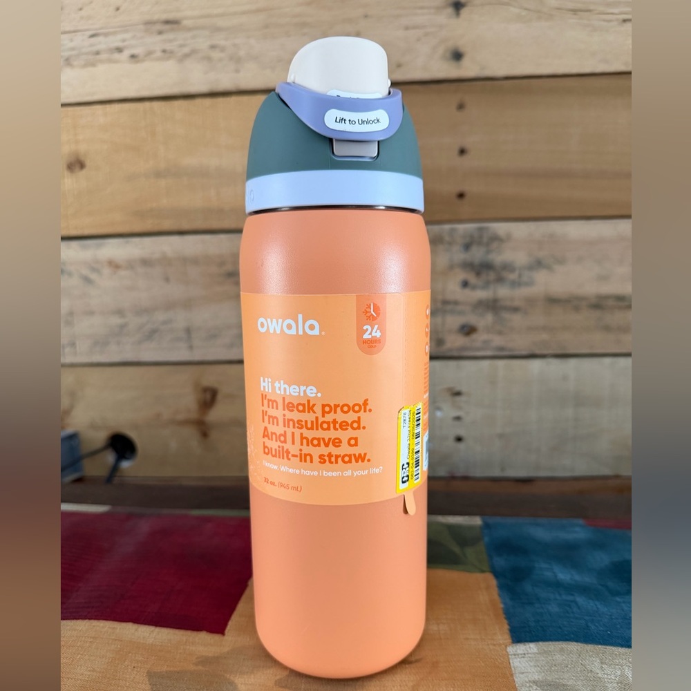 Owala FreeSip Stainless Steel Water Bottle, 32oz - New - Peach/Blue/Purple